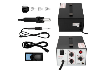 Паяльная станция (паяльник + фен), модель R852, компрессорная, 100-480°C REXANT Паяльная станция (паяльник + фен), модель R852, компрессорная, 100-480°C REXANT