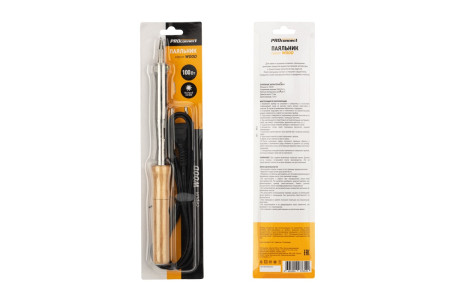 Паяльник с деревянной ручкой, серия WOOD, 100Вт, 230В, блистер PROconnect