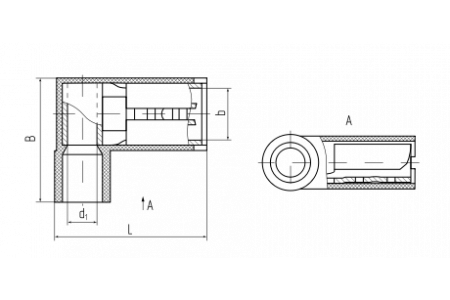 Разъем флажковый изолированный «мама» РФИ-М(н) 2.5–(6.3) в нейлоновом корпусе (КВТ) (В упаковке 100 шт)