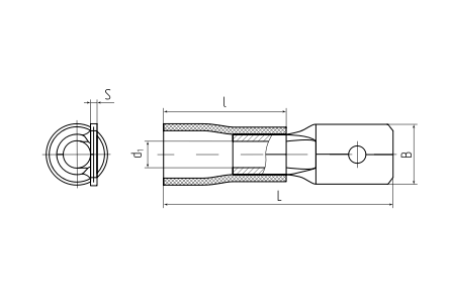 Разъем плоский РПИ-П 2,5-(4,8) серия ПРОФИ (КВТ)