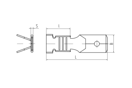 Разъем плоский неизолир. РП-П 1,0-(2,8) (КВТ)