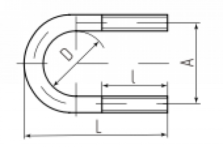 U-образный болт оцин. 3 '' М10 (Fortisflex)
