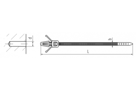 Стяжки с дюбель-пистоном КСДп 2,5*100 (100шт.) (Fortisflex)