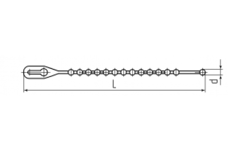 Стяжка нейлоновая КСШ 120 (бел) (100шт) с шариковым замком (Fortisflex)