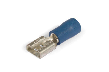Разъем кабельный плоский изолированный «мама» ВРПИ-М 2.5–(6.3) виброустойчивый с ПВХ манжетой (КВТ) (В упаковке 100 шт)