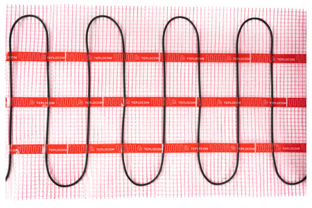 Маты нагревательные двухжильные TEPLOCOM ProМНД-9,0-1440 Вт L=18м, 9м², R=33Ом