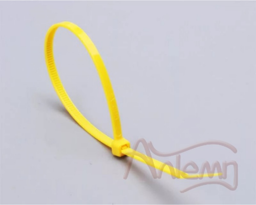 Кабельные стяжки стандартные нейлоновые КСС 8*400 мм (ж) FORTISFLEX желтые