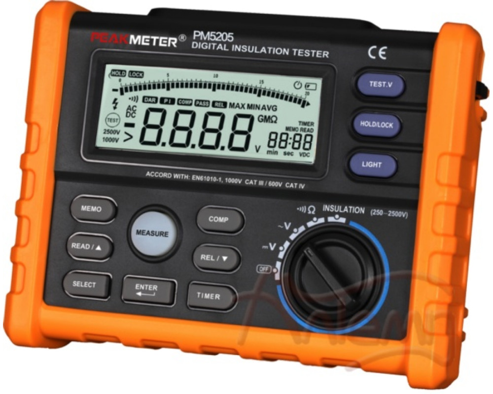 Измеритель сопротивления изоляции (мегаомметр) PeakMeter PM5205