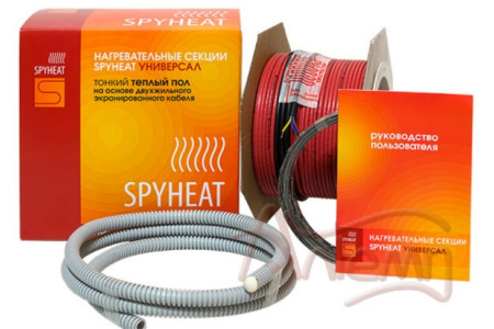 Тонкий  двухжильный  экранированный кабель 12 Вт/м - на катушке ( без термостата) SPYHEAT Универсал SHFD-12-370