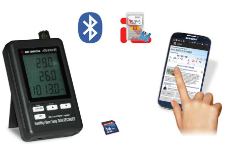 АТЕ-9382BT Измеритель-регистратор температуры, влажности, давления АТЕ-9382 с Bluetooth интерфейсом